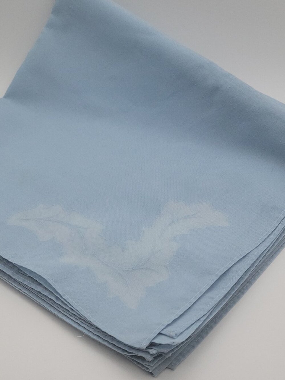 Blue Traditional Floral Embroidered Cotton Cloth Square Napkins Set of 6